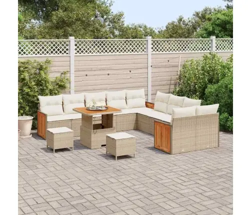 Sodo Sofų Rinkinys Su Pagalve 13 Pcs Smėlio Ir Kreminės Spalvos Sodo Sofų Rinkinys Su Pagalve 13 Pcs Smėlio Ir Kreminės Spalvos