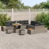 Dārza Dīvānu Komplekts Ar Spilvenu 13 Pcs Pelēka Vidaxl
