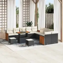 Aia Diivanikomplekt Padjaga 13 Pcs Must Ja Kreemjas