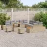 Sodo Sofų Rinkinys Su Pagalve 13 Pcs Bežinė Ir Šviesiai Pilka