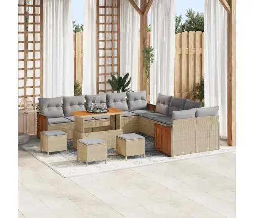 Aia Diivanikomplekt Padjaga 14 Pcs Beež Ja Helehall