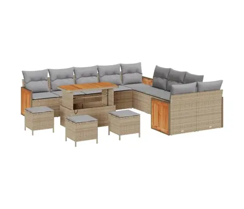 Aia Diivanikomplekt Padjaga 14 Pcs Beež Ja Helehall