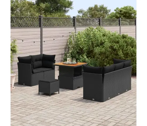 Aia Diivanikomplekt Padjaga Ladustamisega 8 Pcs Must