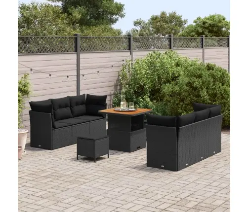 Aia Diivanikomplekt Padjaga 9 Pcs Must Polürotang