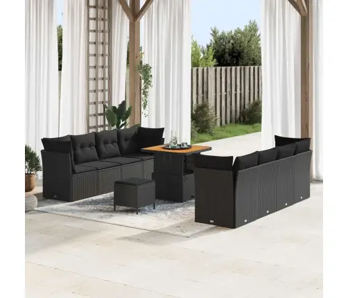 Aia Diivanikomplekt Padjaga 11 Pcs Must Polürotang