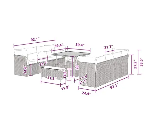 11 Gabalu Dārza Dīvānu Komplekts Ar Spilveniem Melnā Rotangā Vidaxl 11 Gabalu Dārza Dīvānu Komplekts Ar Spilveniem Melnā Rotangā Vidaxl