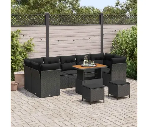 Aia Diivanikomplekt Padjaga Ladustamisega 10 Pcs Must