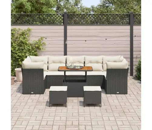 Aia Diivanikomplekt Padjaga 10 Pcs Must Ja Kreemjas