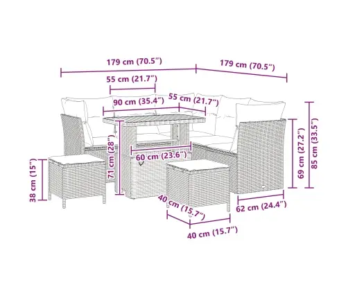 Dārza Dīvānu Komplekts Ar Spilvenu Ar Uzglabāšanu 8 Pcs Melna Vidaxl