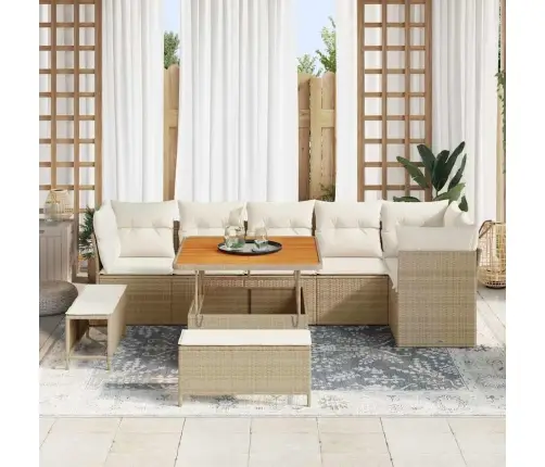 Aia Diivanikomplekt 9 Pcs Beež Ja Kreemjas 100 X 100 X 71 Cm