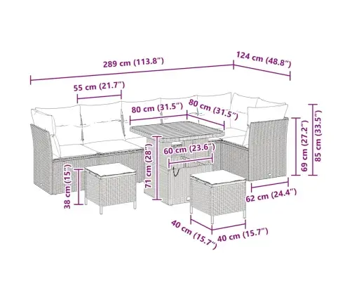 9 Daļu Dārza Dīvānu Komplekts Ar Spilveniem Melns Poli Ratan Akācija Vidaxl