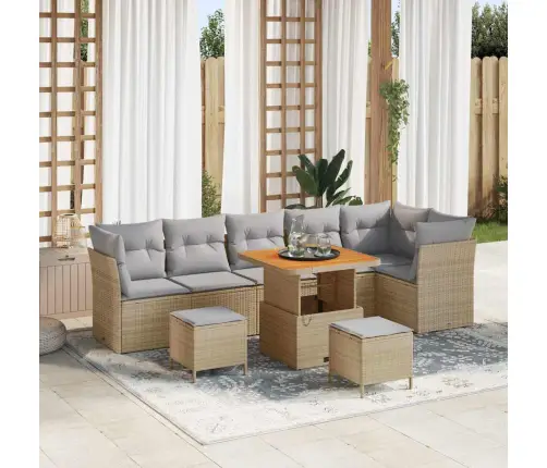 Aia Diivanikomplekt 9 Pcs Beež Ja Helehall 80 X 80 X 71 Cm