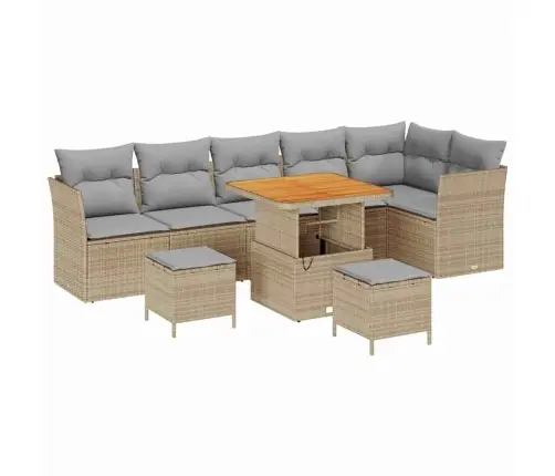 Aia Diivanikomplekt 9 Pcs Beež Ja Helehall 80 X 80 X 71 Cm