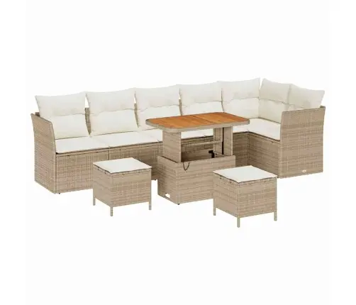 Dārza Dīvānu Komplekts 9 Pcs Bēša Un Krēmkrāsa 90 X 55 X 71 Cm Vidaxl