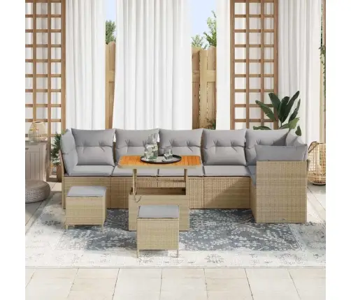 Aia Diivanikomplekt Padjaga 9 Pcs Beež Ja Helehall