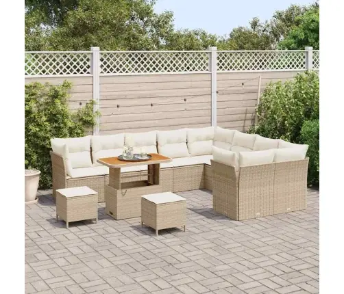 Dārza Dīvānu Komplekts 12 Pcs Bēša Un Krēmkrāsa 90 X 55 X 71 Cm Vidaxl