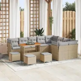 Aia Diivanikomplekt 13 Pcs Beež Ja Helehall 110 X 55 X 71 Cm