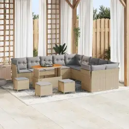 Aia Diivanikomplekt 14 Pcs Beež Ja Helehall 110 X 55 X 71 Cm