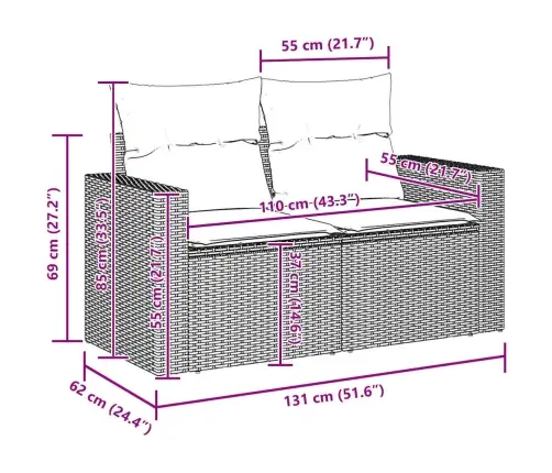 Aia Diivanikomplekt Padjaga Ladustamisega 8 Pcs Hall