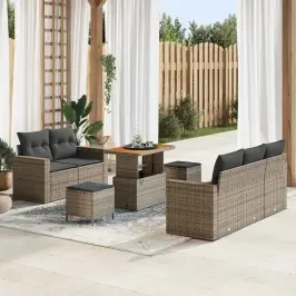 Dārza Dīvānu Komplekts Ar Spilvenu 8 Pcs Pelēka 90 X 55 X 71 Cm Vidaxl