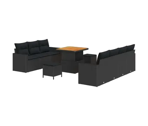 10 Gabalu Dārza Dīvānu Komplekts Ar Spilveniem Melns Polirotangpalma Akācija Vidaxl 10 Gabalu Dārza Dīvānu Komplekts Ar Spilveniem Melns Polirotangpalma Akācija Vidaxl