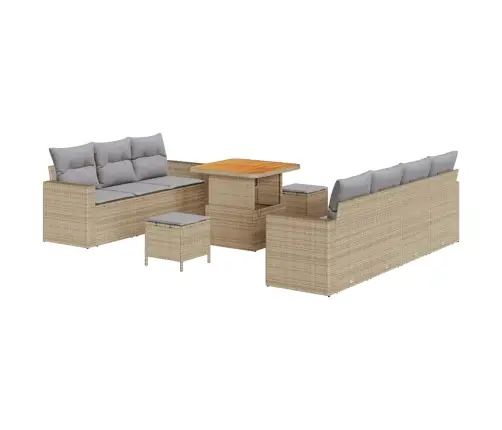 Aia Diivanikomplekt 10 Pcs Beež Ja Helehall 80 X 80 X 71 Cm