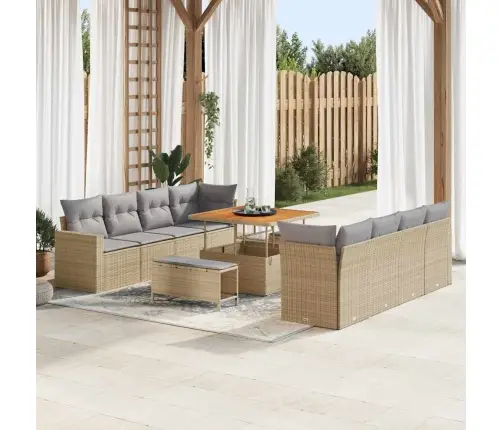 Aia Diivanikomplekt 11 Pcs Beež Ja Helehall 100 X 100 X 71 Cm