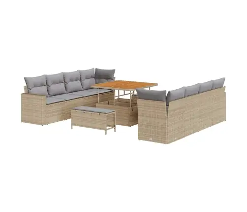 Aia Diivanikomplekt 11 Pcs Beež Ja Helehall 100 X 100 X 71 Cm