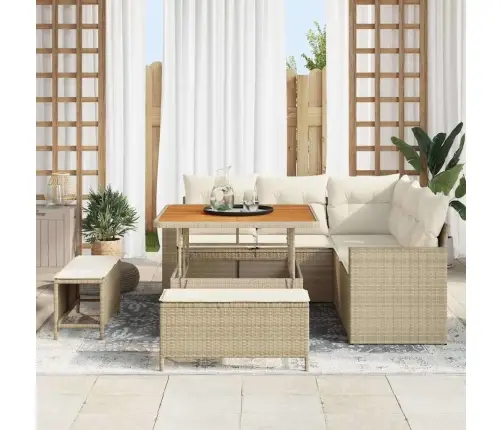 Aia Diivanikomplekt 8 Pcs Beež Ja Kreemjas 100 X 100 X 71 Cm