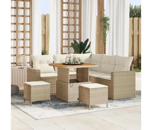 Dārza Dīvānu Komplekts 8 Pcs Bēša Un Krēmkrāsa 80 X 80 X 71 Cm Vidaxl