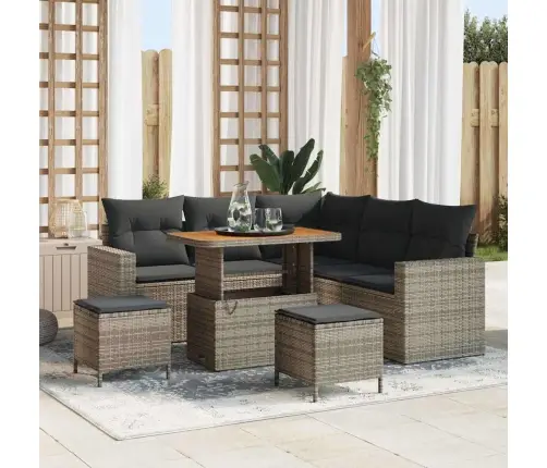 Dārza Dīvānu Komplekts Ar Spilvenu 8 Pcs Pelēka 90 X 55 X 71 Cm Vidaxl