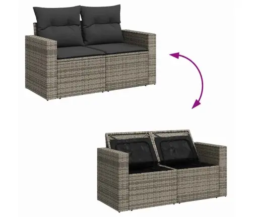 Dārza Dīvānu Komplekts Ar Spilvenu 8 Pcs Pelēka 90 X 55 X 71 Cm Vidaxl