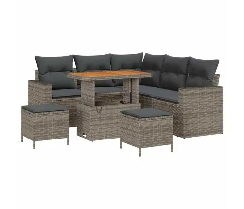 Dārza Dīvānu Komplekts Ar Spilvenu 8 Pcs Pelēka 90 X 55 X 71 Cm Vidaxl