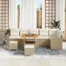 Dārza Dīvānu Komplekts 9 Pcs Bēša Un Krēmkrāsa 80 X 80 X 71 Cm Vidaxl