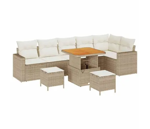 Dārza Dīvānu Komplekts 9 Pcs Bēša Un Krēmkrāsa 80 X 80 X 71 Cm Vidaxl