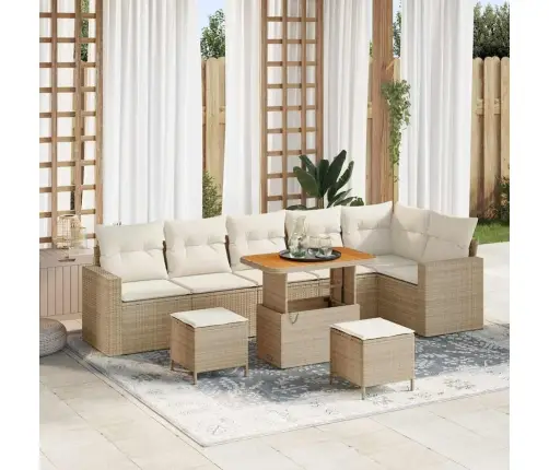 9 Daļu Dārza Dīvānu Komplekts Ar Spilveniem Bēšs Poli Rotangpalma Akācija Vidaxl 9 Daļu Dārza Dīvānu Komplekts Ar Spilveniem Bēšs Poli Rotangpalma Akācija Vidaxl