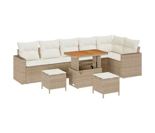 9 Daļu Dārza Dīvānu Komplekts Ar Spilveniem Bēšs Poli Rotangpalma Akācija Vidaxl 9 Daļu Dārza Dīvānu Komplekts Ar Spilveniem Bēšs Poli Rotangpalma Akācija Vidaxl