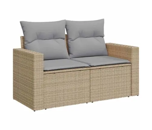 Sodo Sofų Rinkinys 12 Pcs Smėlio Ir Šviesiai Pilkos Spalvos