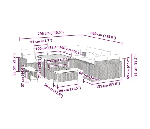 Aia Diivanikomplekt Padjaga Ladustamisega 13 Pcs Hall