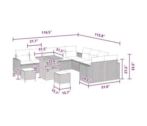 13 Gabalu Dārza Sofa Komplekts Ar Spilveniem Melns Polietilēna Rotangpalma Akācija Vidaxl 13 Gabalu Dārza Sofa Komplekts Ar Spilveniem Melns Polietilēna Rotangpalma Akācija Vidaxl