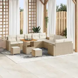 Dārza Dīvānu Komplekts 13 Pcs Bēša Un Krēmkrāsa 80 X 80 X 71 Cm Vidaxl