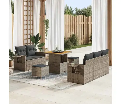 Aia Diivanikomplekt Padjaga Ladustamisega 8 Pcs Hall Polürotang