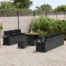 Sodo Sofų Rinkinys Su Pagalve Su Saugykla 10 Pcs Juoda Sodo Sofų Rinkinys Su Pagalve Su Saugykla 10 Pcs Juoda