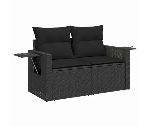 Sodo Sofų Rinkinys Su Pagalve Su Saugykla 10 Pcs Juoda Sodo Sofų Rinkinys Su Pagalve Su Saugykla 10 Pcs Juoda