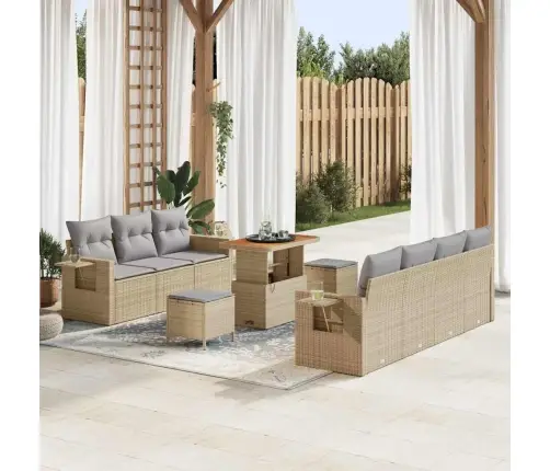 Aia Diivanikomplekt 10 Pcs Beež Ja Helehall 90 X 55 X 71 Cm