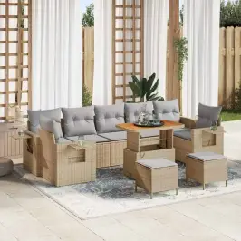 Dārza Dīvānu Komplekts Ar Spilvenu 10 Pcs Bēša Un Gaiši Pelēka Vidaxl Dārza Dīvānu Komplekts Ar Spilvenu 10 Pcs Bēša Un Gaiši Pelēka Vidaxl