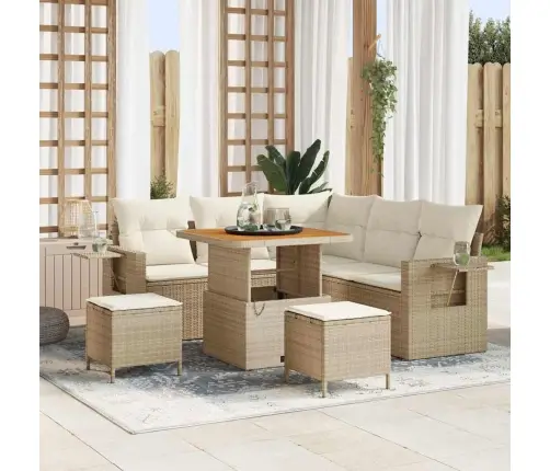 Dārza Dīvānu Komplekts 8 Pcs Bēša Un Krēmkrāsa 80 X 80 X 71 Cm Vidaxl