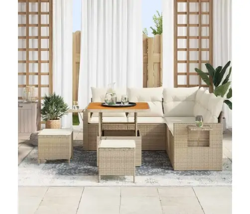 Dārza Dīvānu Komplekts 8 Pcs Bēša Un Krēmkrāsa 80 X 80 X 71 Cm Vidaxl