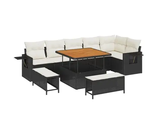 Aia Diivanikomplekt Padjaga 11 Pcs Must Ja Kreem Polürotang