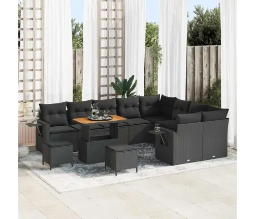 Aia Diivanikomplekt Padjaga Ladustamisega 12 Pcs Must